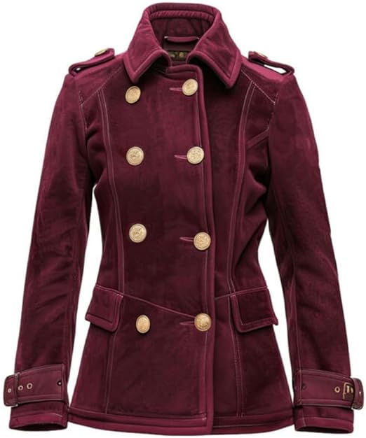 Women B 127 Real Sheep Suede Leather feminine Coat