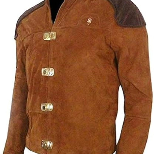 Men's Warriors Viper Pilot Battlestar Galactica Jacket Brown Suede Leather Jacket